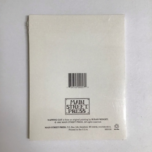 Susan Winget 1992 Napping Cat Note Pad by NEW 5x7 Stationery Main Street Press - Picture 4 of 9